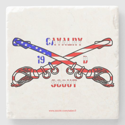 Amerikanische Kavallerie marmorn Steinuntersetzer (Vorderseite)