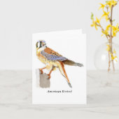 Amerikanische Kestrel-Anmerkungs-Karte Karte (Gelbe Blume)