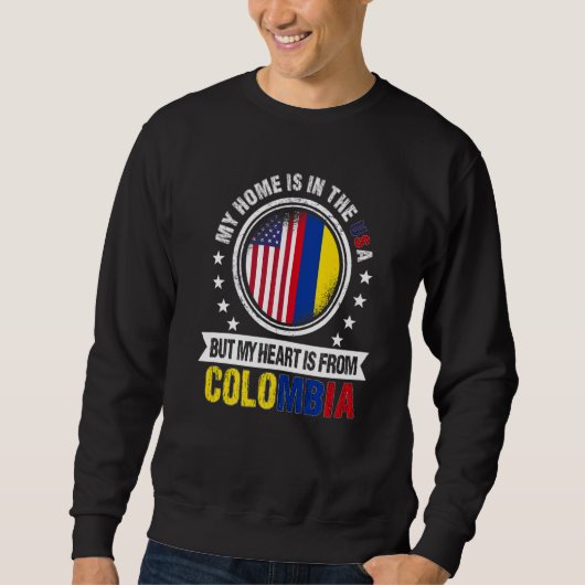 Amerikanische kolumbianische Flagge Herz aus Kolum Sweatshirt (Vorderseite)