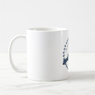 Amerikanische Krähe Vogelart Vogel Aquarell-Kunst Kaffeetasse