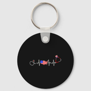 Amerikanische Krankenschwester 4. Juli USA-Flagge  Schlüsselanhänger