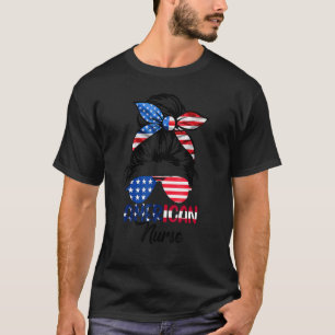 Amerikanische Krankenschwester Unordentlicher Knot T-Shirt