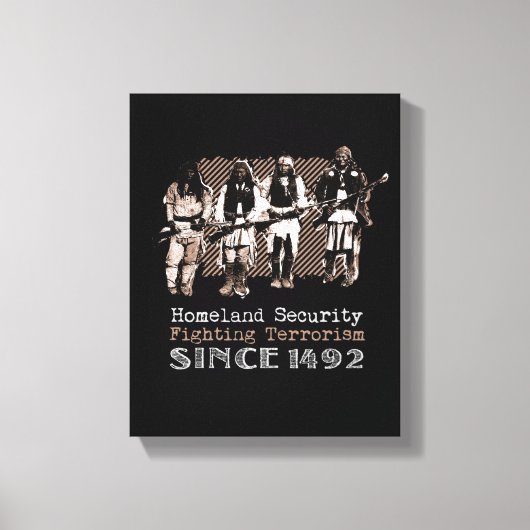 Amerikanische Krieger-Apache-Stammes-Geschenk Leinwanddruck (Vorderseite)