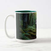 Amerikanische Krieger und Wolf-Wildlife-Design Zweifarbige Tasse (Links)