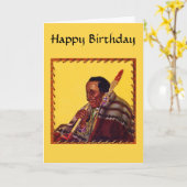 Amerikanische Kriegerfriedenspipe zum Geburtstag Karte (Gelbe Blume)