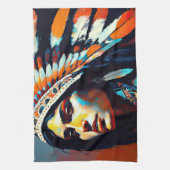 Amerikanische Kriegerprinzessin Geschirrtuch (Vertikal)