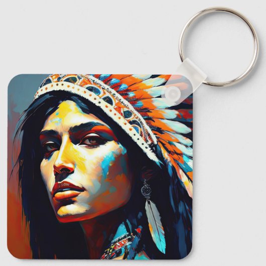 Amerikanische Kriegerprinzessin Schlüsselanhänger (Rückseite)