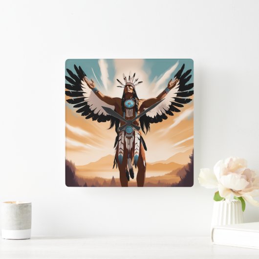 Amerikanische Kriegeruhr Quadratische Wanduhr (Zuhause)