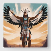 Amerikanische Kriegeruhr Quadratische Wanduhr (Vorderseite)