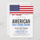 Amerikanische Küche | Party Flag Weißer Einladung (Vorderseite)