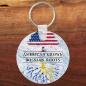 Amerikanische Kultur mit bosnischen Roots-Marmorst Schlüsselanhänger (Vorderseite)