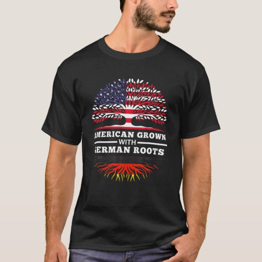 Amerikanische Kultur mit deutschem Stammfamiliener T-Shirt (Vorderseite)