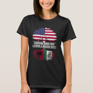 Amerikanische Kultur mit Flaggenerbe albanisch mex T-Shirt