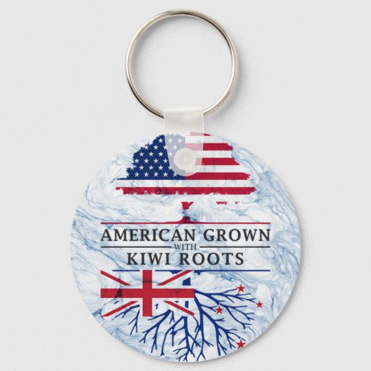 Amerikanische Kultur mit Kiwi Roots Marmorstil Des Schlüsselanhänger (Vorderseite)