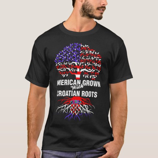 Amerikanische Kultur mit kroatischen Wurzeln T-Shirt (Vorderseite)