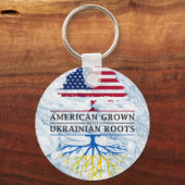 Amerikanische Kultur mit ukrainischem Roots-Marmor Schlüsselanhänger (Vorderseite)