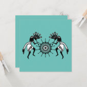 Amerikanische Kultur - Sun Dancing Kokopelli 1 Karte (Vorderseite/Rückseite Beispiel)