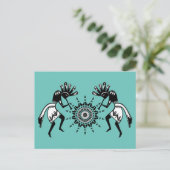 Amerikanische Kultur - Sun Dancing Kokopelli 1 Postkarte (Stehend Vorderseite)