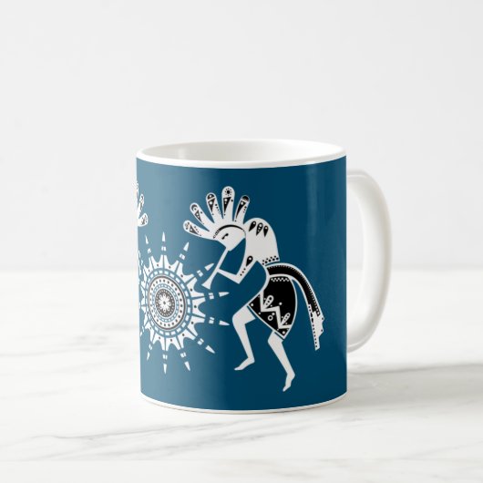 Amerikanische Kultur - Sun Dancing Kokopelli 2 Kaffeetasse (VorderseiteRechts)