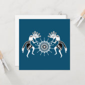 Amerikanische Kultur - Sun Dancing Kokopelli 2 Karte (Vorderseite/Rückseite Beispiel)