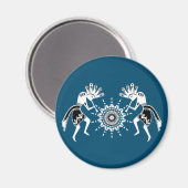 Amerikanische Kultur - Sun Dancing Kokopelli 2 Magnet (Vorderseite/Rückseite)
