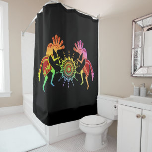 Amerikanische Kultur - Sun Dancing Kokopelli 4 Duschvorhang