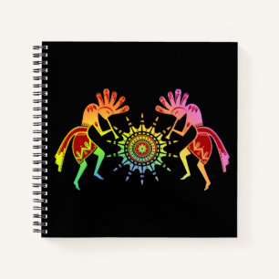 Amerikanische Kultur - Sun Dancing Kokopelli 4 Notizblock