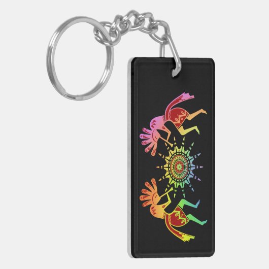 Amerikanische Kultur - Sun Dancing Kokopelli 4 Schlüsselanhänger (Vorderseite links)