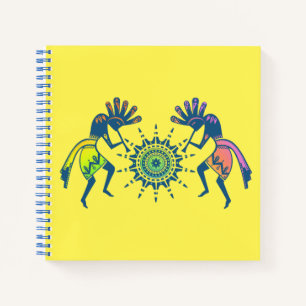 Amerikanische Kultur - Sun Dancing Kokopelli 5 Notizblock