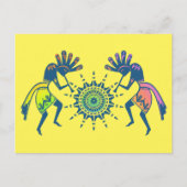 Amerikanische Kultur - Sun Dancing Kokopelli 5 Postkarte (Vorderseite)