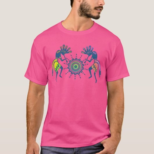 Amerikanische Kultur - Sun Dancing Kokopelli 5 T-Shirt (Vorderseite)
