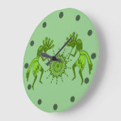 Amerikanische Kultur - Sun Dancing Kokopelli 7 Große Wanduhr (Winkel)