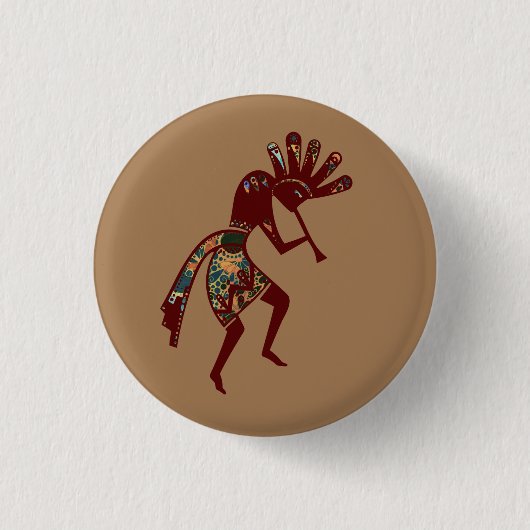 Amerikanische Kultur - Tanzen Kokopelli 3 Button (Vorderseite)