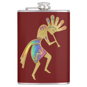 Amerikanische Kultur - Tanzen Kokopelli 5 Flachmann