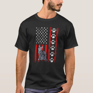 Amerikanische Kurzhaar Katze 4. Juli Patriotisch A T-Shirt