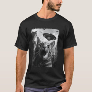 Amerikanische Kurzhaar Katze UFO Alien Außerirdisc T-Shirt