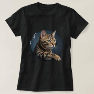 Amerikanische Kurzhaar-Katzenporträt-Kreisrahmen-K T-Shirt