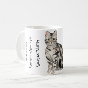 Amerikanische Kurzhaar-Silber-Tabby-Katze Kaffeetasse