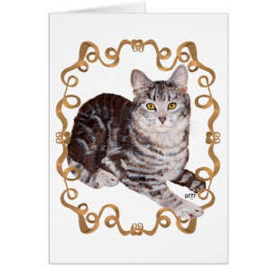 Amerikanische Kurzhaar-Tabby-Katze Tan-Ribbon