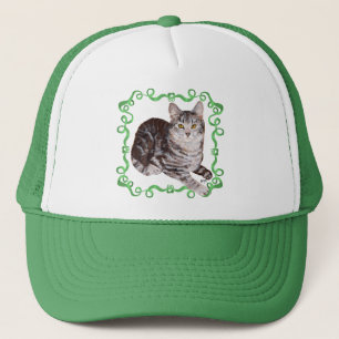Amerikanische Kurzhaar-Tabby-Katze Truckerkappe