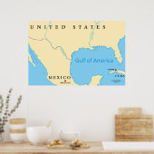 Amerikanische Landkarte Poster (Küche)