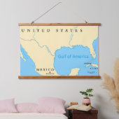 Amerikanische Landkarte Wandteppich Mit Holzrahmen (Schlafzimmer)