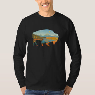 Amerikanische Landschaft Buffalo Vintag Yellowston T-Shirt