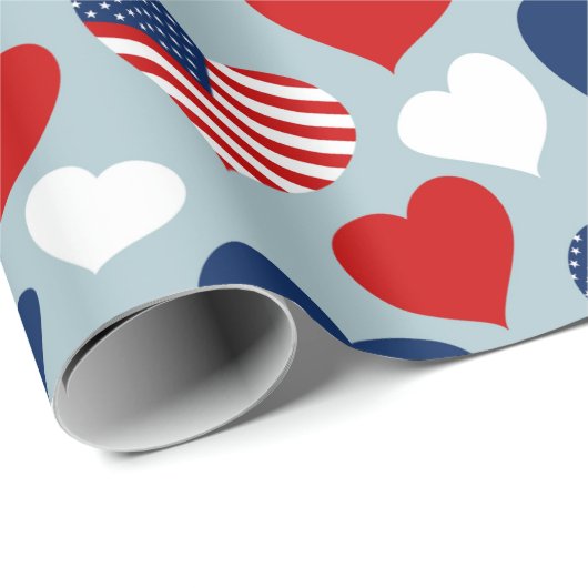 Amerikanische Liebe Geschenkpapier (Rolleneckpunkt)