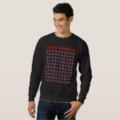 Amerikanische Lieben Fußball Kindermädchen Ameri Sweatshirt (Vorne ganz)