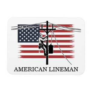Amerikanische Lineman-Flagge – Elektriker- und Ver Magnet