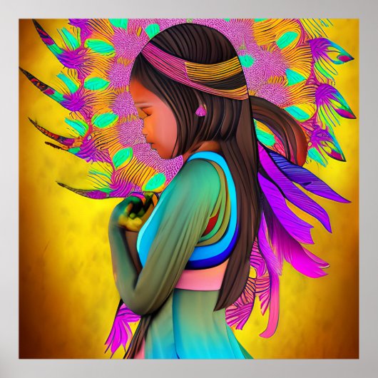 Amerikanische Little Girl AI Art Poster (Vorne)