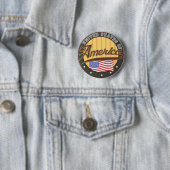 Amerikanische Logo-Reiseplakat Button (Beispiel)