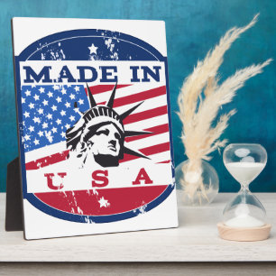 Amerikanische Logo-Reiseplakat Fotoplatte