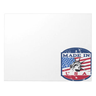 Amerikanische Logo-Reiseplakat Notizblock